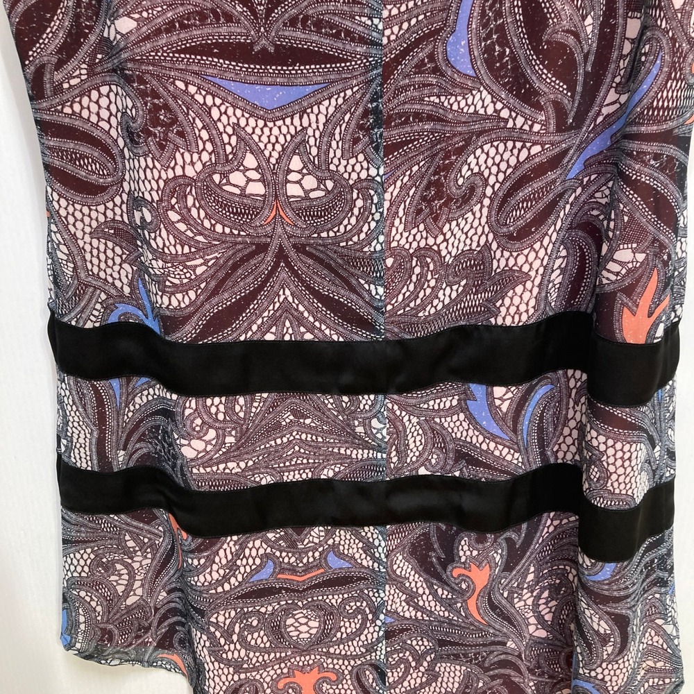 Kardashian Kollection Womens L Paisley Lace Print Sleeveless Top Cut Out Back - Picture 11 of 15